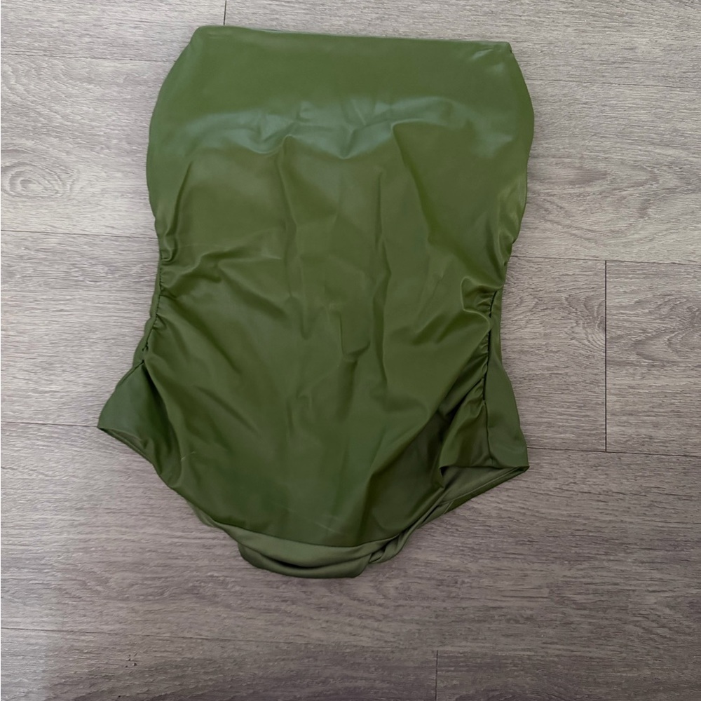 Green strapless bodysuit